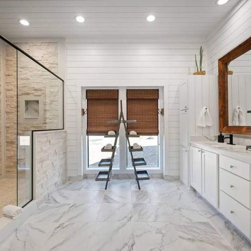 Private bathroom with a large walk-in shower.