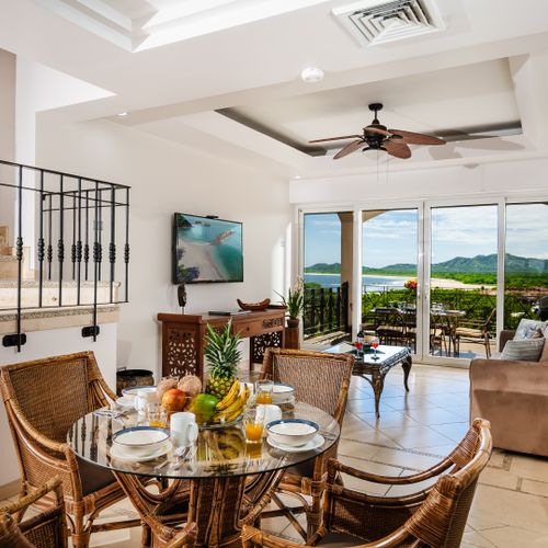 Dining area and living room