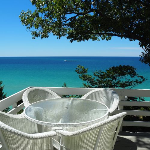 Exterior:  the spectacular view of lake michigan from the deck!