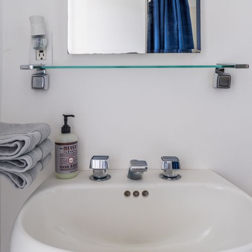 The sink in the guest house bath.