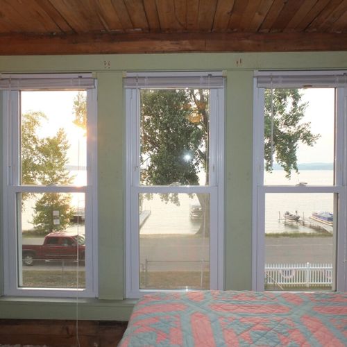 Bedroom #4 (second floor):  features 2 full-size beds, dresser, closet, and great views of crystal lake!