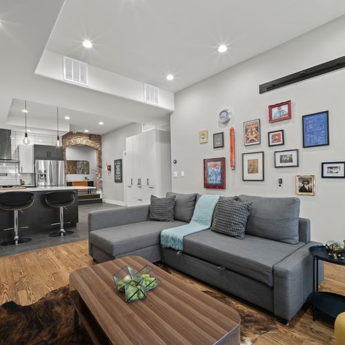 Open dining and living space designed for shared meals and connection.