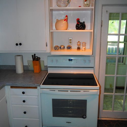 Kitchen:  the kitchen is newly-modeled with all modern appliances including an electric range (oven and stovetop), microwave oven, keurig coffee maker, refrigerator, and dishwasher. There is also a good supply of cooking and dining utensils.