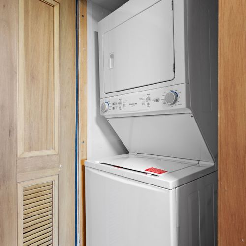 Convenient in-unit washer and dryer for a hassle-free and extended stay.