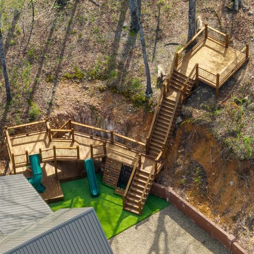 Birds eye view of the playscape!