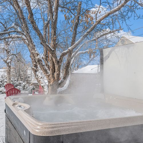 Soak under the stars in the brand new hot tub!