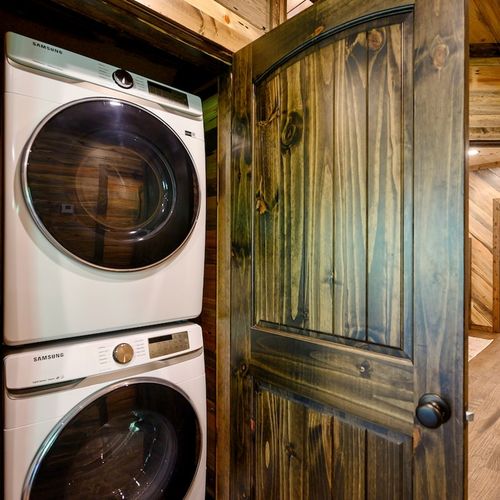 Washer and dryer on the main level.