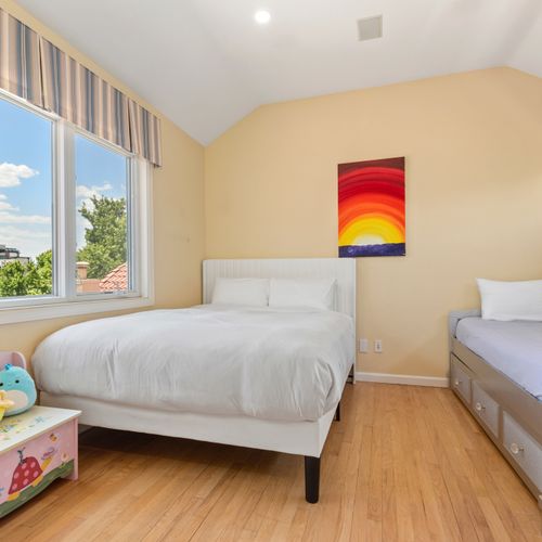 Carefully chosen artwork and décor create a space that feels both inspired and welcoming.