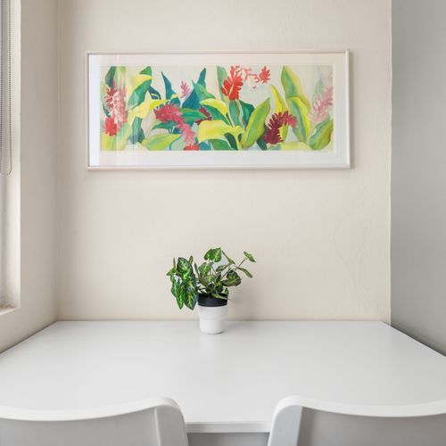 Work with a view! A comfortable desk in a bright and inspiring space.