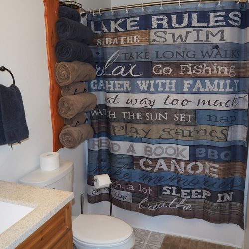 Bathroom:  full bathroom with a combination tub and shower.