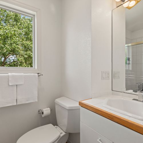 Serene bathroom escape featuring a clean aesthetic.
