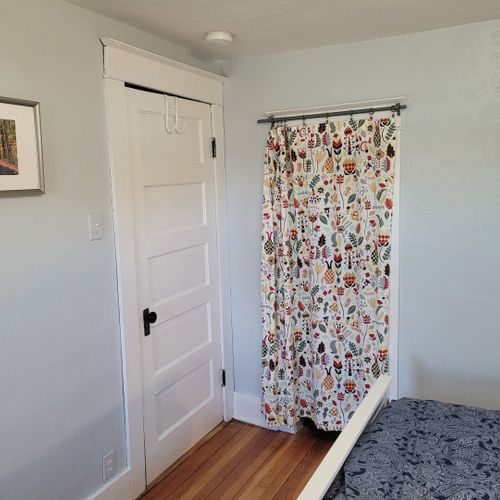 Bedroom #3 (second floor):  features a queen-size bed, a very large closet, and private access to the second floor bathroom via the closet.