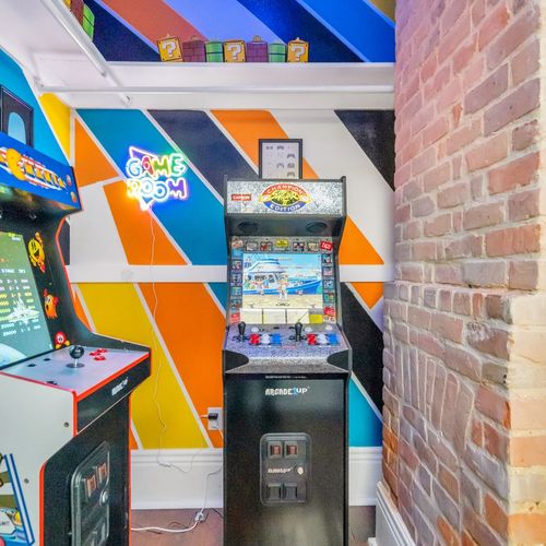 Custom Designed Game Room with Streetfighter and Pacman
