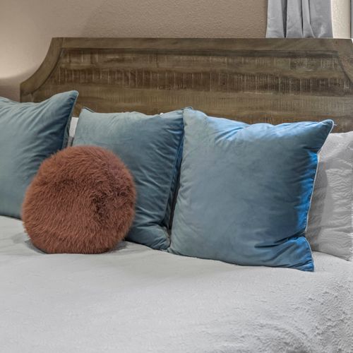 Soft linens and pillows for a restful night’s sleep.