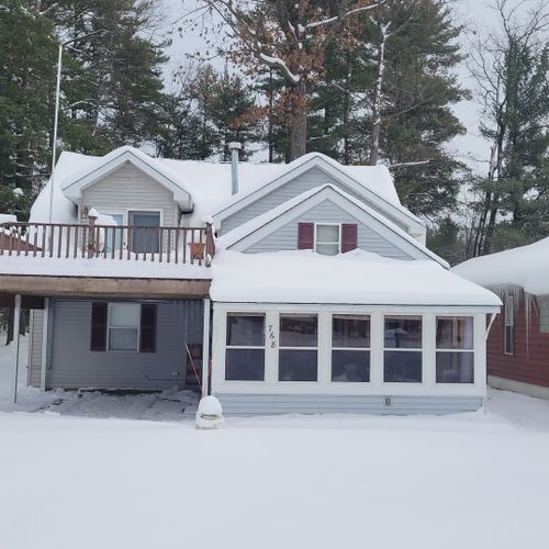 Overall:  the front of the home in winter