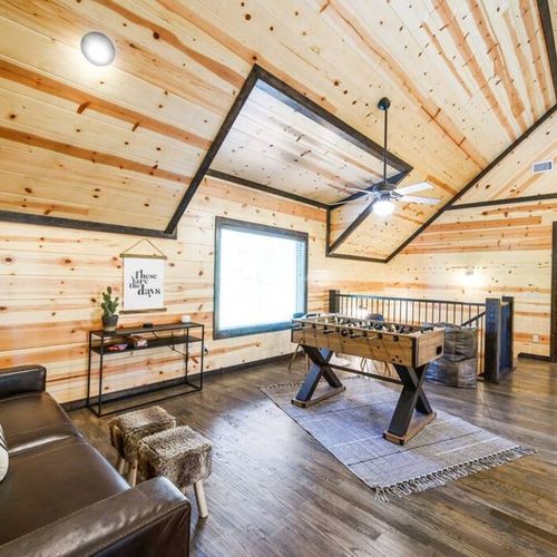 Additional entertainment space in the upstairs loft.