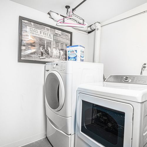 Keep your clothes fresh and ready with our convenient laundry room