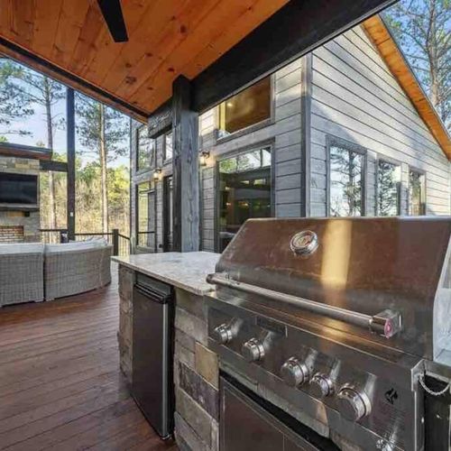 The gas grill, propane provided.