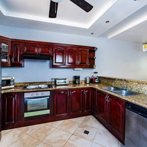 This kitchen has plenty of counter space.