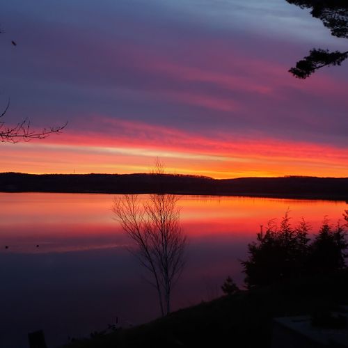 Exterior:  sunrise on little platte lake