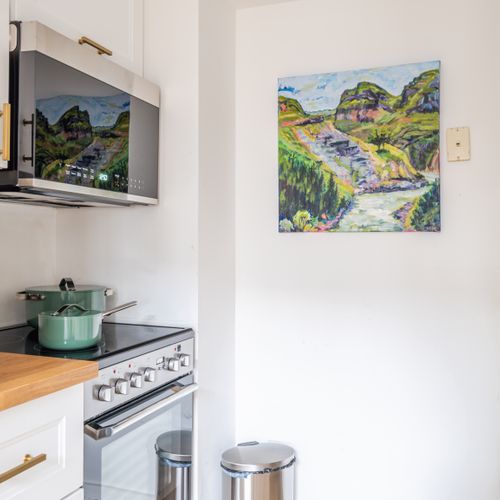 The guest house kitchen - cute and compact!