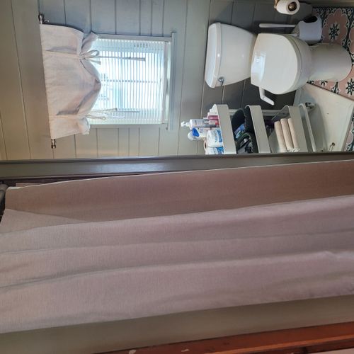 Bathroom:  full bathroom with a walk-in shower. Note that the shower is quite small (25" x 27") and may be difficult to use for larger individuals.