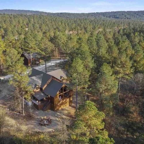 Aerial stunning views of Yellowstone Lodge.