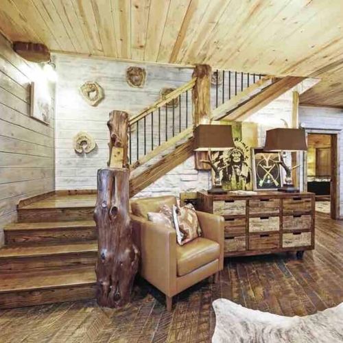 Stairs leading to the second level and loft area!