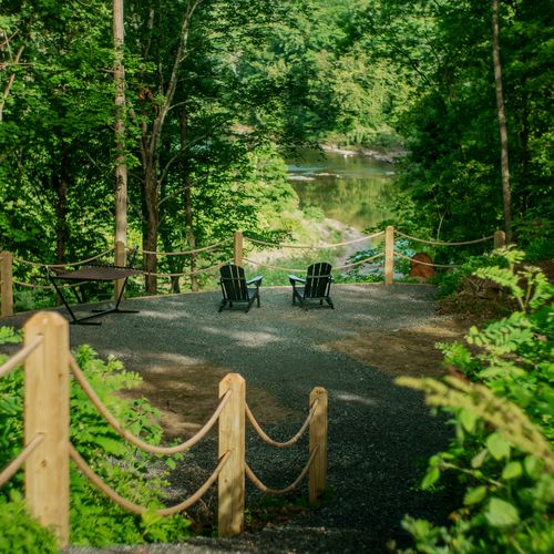 Enjoy peaceful views of the creek on Luna Cove's observation deck.