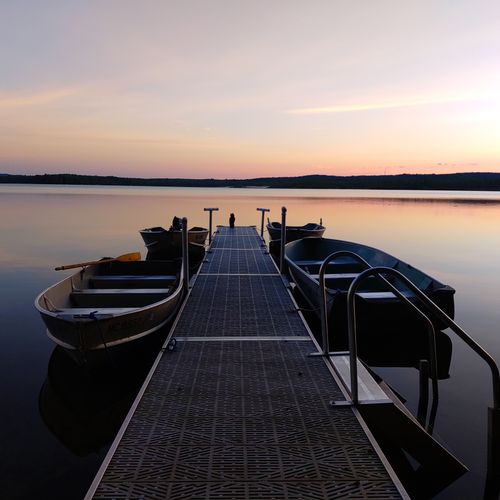 Exterior:  the private dock at dawn