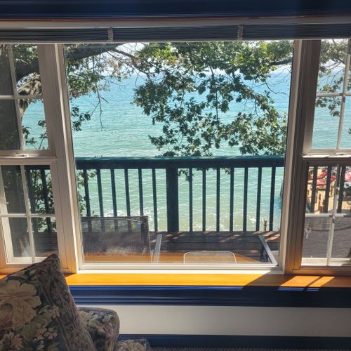 Overall:  the amazing view of lake huron from the apartment!