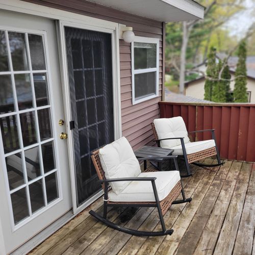 Exterior:  the balcony with two rocking chairs for relaxation