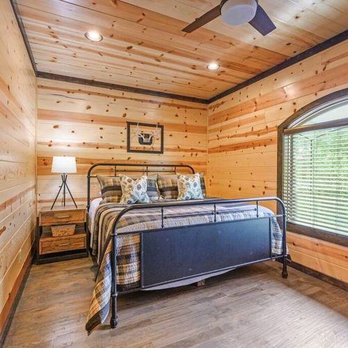 Upstairs King Bedroom 1. With a trundle/day bed and private bathroom.