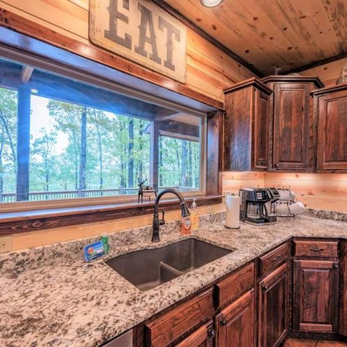 Large window over the sink for the best views.