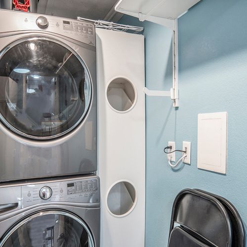 We’ve included a stacked washer and dryer for your convenience!