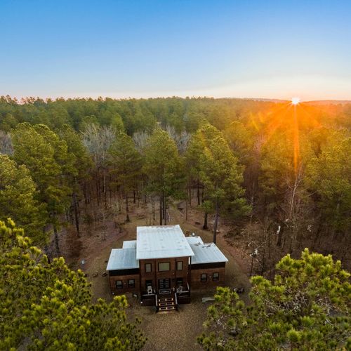 Nestled amongst towering pines