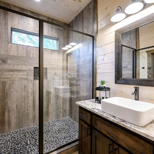 The private Master bathroom has a walk-in shower!