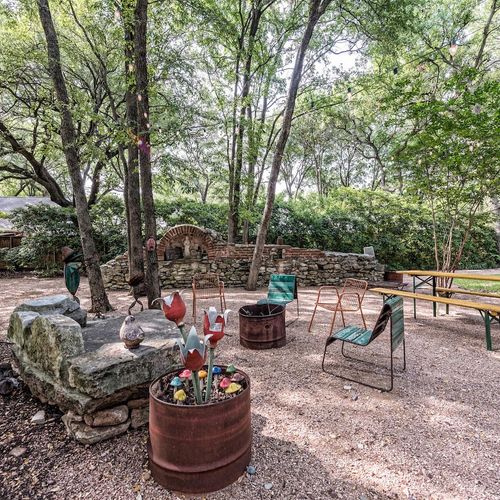 Backyard seating area