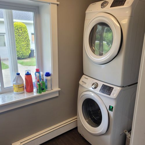 Laundry room:  very convenient main floor stacked washer and dryer in the larger house.