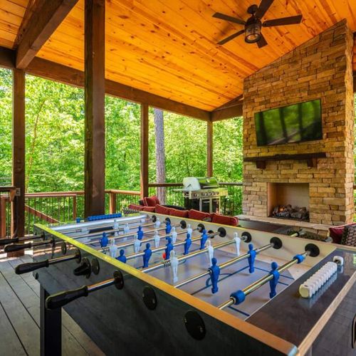 Foosball on the deck.