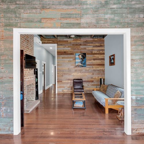 Comfortable living space w/ locally inspired artwork & relaxed character.