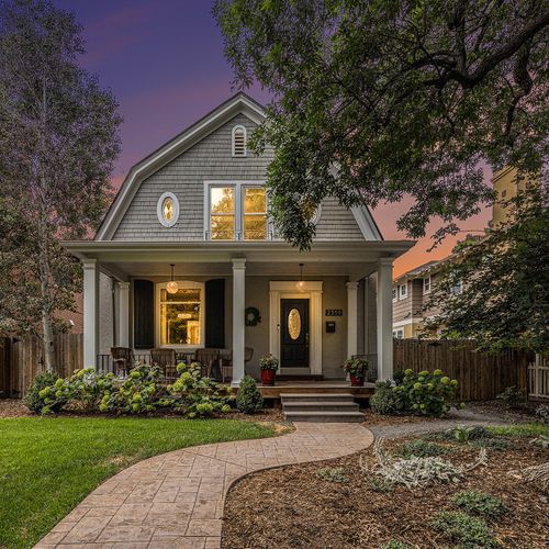 The front facade of the historic home, beautifully preserved