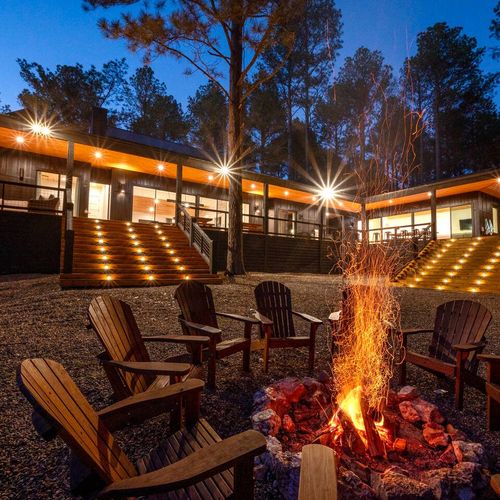 The fire pit in the back yard!