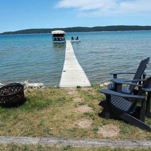 Exterior:  the private dock and bonfire area.