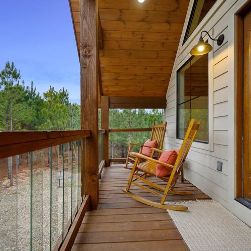 Rocking chairs on the private balcony.