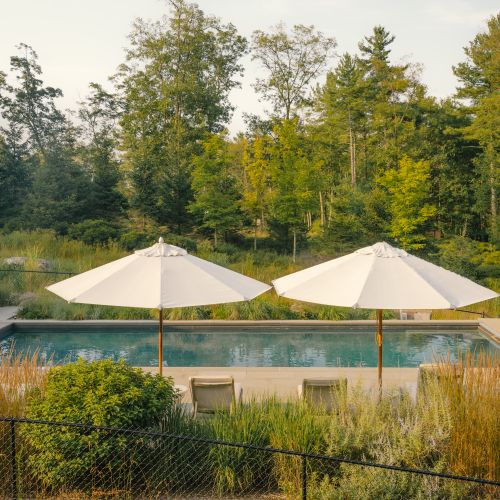 View of the pool from the wrap around deck