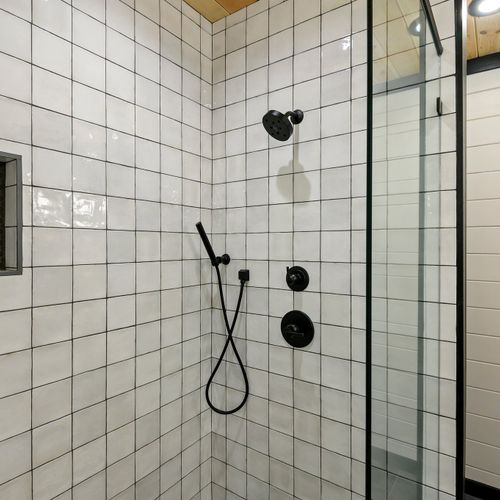 The walk-in shower!