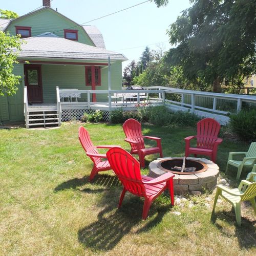 Exterior:  a closer view of the fire pit.