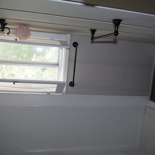 Bathroom #1 (main floor):  full bathroom with shower and toilet on main floor.