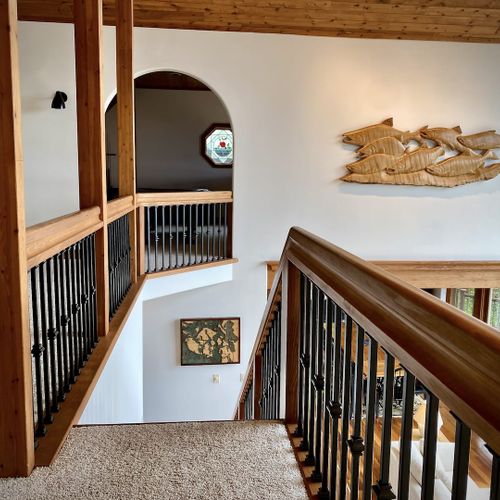 Beautiful woodwork and art throughout this custom home